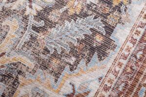 Makro Abra Kusový koberec pratelný VICTORIA 38951 Klasický pogumovaný krémový hnědý Rozměr: 80x150 cm