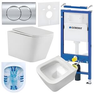 BPS-koupelny Podomítkový modul Geberit DuoFix s WC mísou AQ-WH-03 + ovládací tlačítko Delta 01 chrom