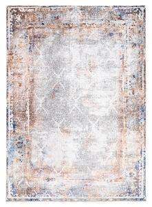 Makro Abra Kusový koberec pratelný VICTORIA 9737 Moderní klasický pogumovaný krémový šedý Rozměr: 160x230 cm