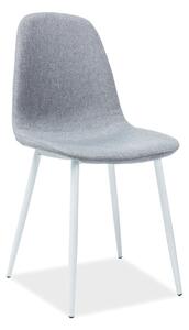 SIGNAL Jídelní židle - FOX, nohy v bílé barvě, šedá tap.49 Čalounění: šedá (tap.49)
