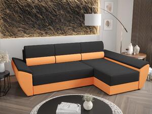 HezkýNábytek.cz Rohová sedací souprava Radiant L3 (černá + oranžová) (P). 1057467
