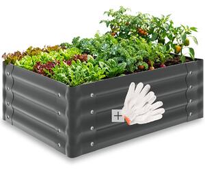 Tectake Vyvýšený záhon Salvia pozinkovaný, různé velikosti - šedá