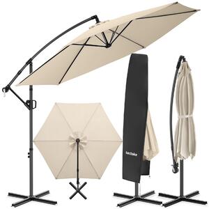 Tectake Slunečník Artemis, otočný o 360°, sklopný, 3 x 3 m - béžová