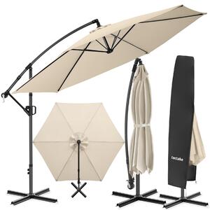 Tectake Slunečník Artemis otočný o 360°, 3,5 x 3,5 m - béžová