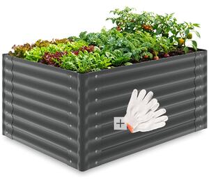 Tectake Vyvýšený záhon Salvia pozinkovaný, různé velikosti - šedá