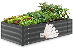 Tectake Vyvýšený záhon Salvia pozinkovaný, různé velikosti - šedá