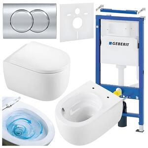 BPS-koupelny Podomítkový modul Geberit DuoFix s WC mísou LE-WH-TR-02 + ovládací tlačítko Delta 01 chrom
