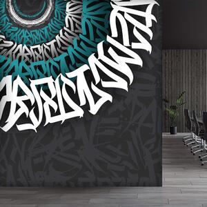 Fototapeta Bílé a modré graffiti na černém pozadí, Moderní fototapety, Populární fototapety, t00012 - Tapeko.co.cz