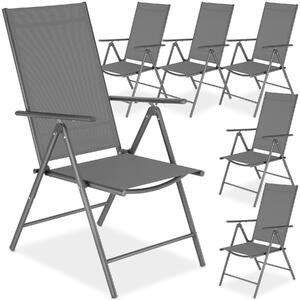 Tectake Skládací zahradní židle s nastavitelnou opěrkou, síťovina - antracit