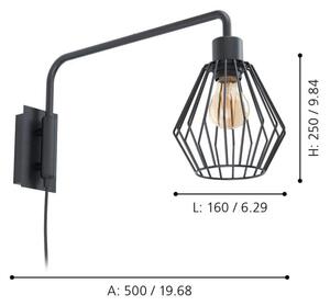 Eglo 99349 - Nástěnné svítidlo TABILLANO 1xE27/40W/230V