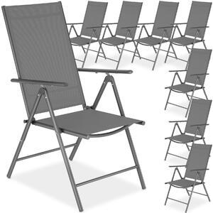 Tectake Skládací zahradní židle s nastavitelnou opěrkou, síťovina - antracit
