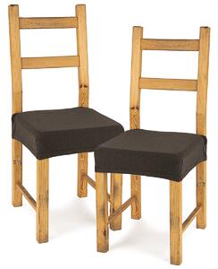 Multielastický potah na sedák na židli Comfort hnědá, 40 - 50 cm, sada 2 ks