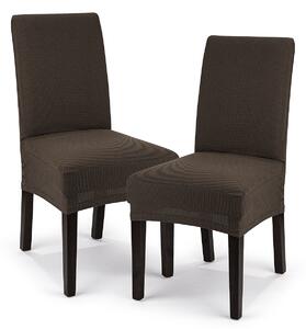 Multielastický potah na židli Comfort hnědá, 40 - 50 cm, sada 2 ks