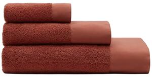 Terakotově červený bavlněný ručník Kave Home Takeshi 90 x 150 cm