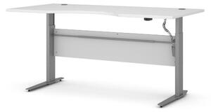 Výškově nastavitelný psací stůl Office 80400/320 bílá/silver grey