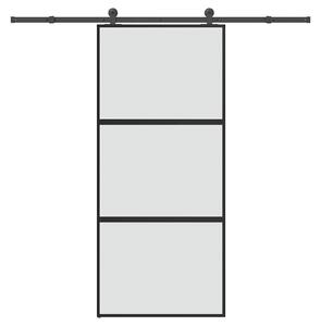Posuvné dveře s kováním 90x205 cm tvrzeného sklo a hliník 3332939