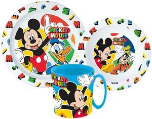 Sada plastového nádobí Mickey Mouse s hrníčkem - souprava 3 ks