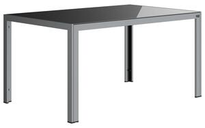 LIVARNO home Hliníkový stůl se skleněnou deskou Houston, šedá (100359370)