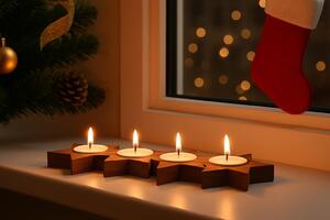 Adventní svícen hvězdy 34*10cm 9305143