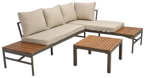 TERASOVÁ SEDACÍ SOUPRAVA dřevo, kov, textil Ambia Garden - Online Only zahradní nábytek, Online Only
