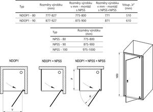Ravak - Sprchové dveře jednodílné Nexty NDOP1-80 - černá, transparentní sklo