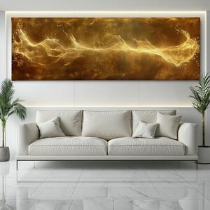 Obraz na plátně - Zlatavý vodní nádech FeelHappy.cz Velikost obrazu: 150 x 50 cm