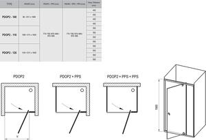 Ravak - Sprchové dveře dvoudílné Pivot PDOP2-100 - bílá, transparentní sklo
