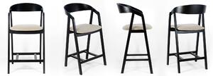 Dubová židle barová NK-49mc Čalounění nebo Eko kůže černá/bílá 53x100x50