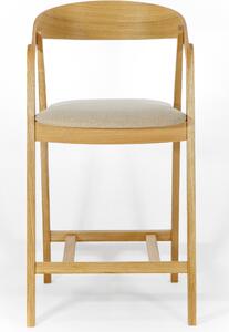 Dubová židle barová NK-50mc Čalounění nebo Eko kůže černá/bílá 53x100x50