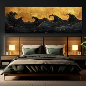Obraz na plátně - Temné vlny oceánu FeelHappy.cz Velikost obrazu: 90 x 30 cm