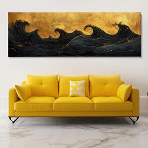 Obraz na plátně - Temné vlny oceánu FeelHappy.cz Velikost obrazu: 120 x 40 cm