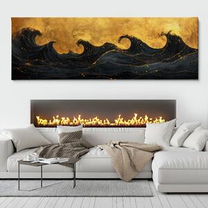 Obraz na plátně - Temné vlny oceánu FeelHappy.cz Velikost obrazu: 120 x 40 cm