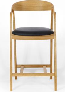 Dubová židle barová NK-50mc Čalounění nebo Eko kůže černá/bílá 53x100x50