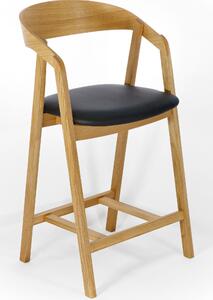 Dubová židle barová NK-50mc Čalounění nebo Eko kůže černá/bílá