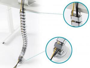PROFIdesk Flexibilní vedení kabelů s nastavitelnou délkou - stříbrná