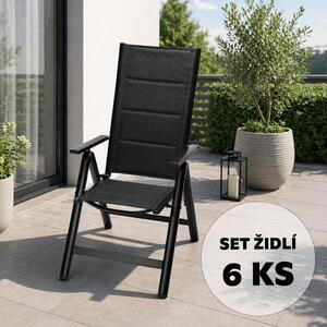 Set 6ks hliníkových polohovacích křesel Avenberg ISLA PLUS černá