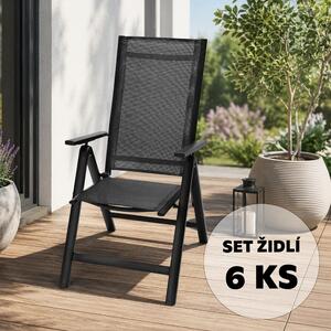 Set 6ks hliníkových polohovacích křesel Avenberg ISLA černá