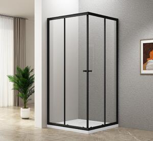 Aqualine Aqualine, AGGA BLACK čtvercová sprchová zástěna 800x800mm, čiré sklo, BLF808
