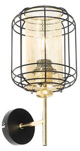 Design wandlamp zwart met goud - Gaze Up