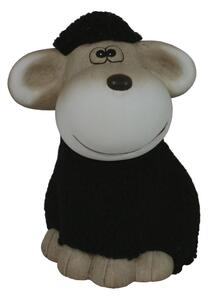 Ovečka keramická černá s plyšem 15cm 4000306