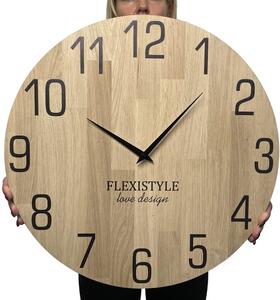 Flexistyle z228 - nástěnné hodiny z přírodního dubu s průměrem 50 cm