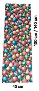Textilní běhoun na stůl - Vánoce - s motivem vánočních ozdob - 40 x 140 cm