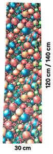 Textilní běhoun na stůl - Vánoce - s motivem vánočních ozdob - 30 x 140 cm
