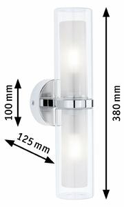 PAULMANN Selection Bathroom nástěnné svítidlo Luena IP44 E14 230V max. 2x20W chrom/sklo
