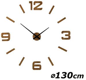 Flexistyle z540g - dubové nalepovací hodiny s průměrem 100-130 cm