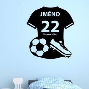 Živá Zeď Samolepka Fotbalový dres Barva: černá