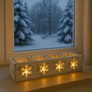 Adventní svícen vločky 36cm 9305080