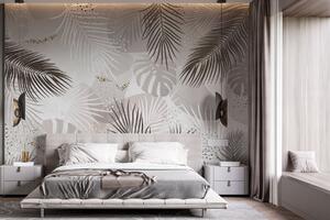 Fototapeta Elegantní design tropických listů v neutrálních barvách, Fototapety - Muralas.cz
