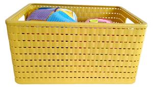 Rotho XL - Ratanový košík, úložný box, rovný, žlutý COUNTRY, 18l