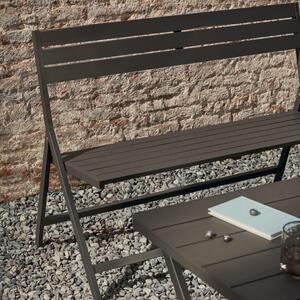 Černá hliníková zahradní skládací lavice Kave Home Torreta 120 cm